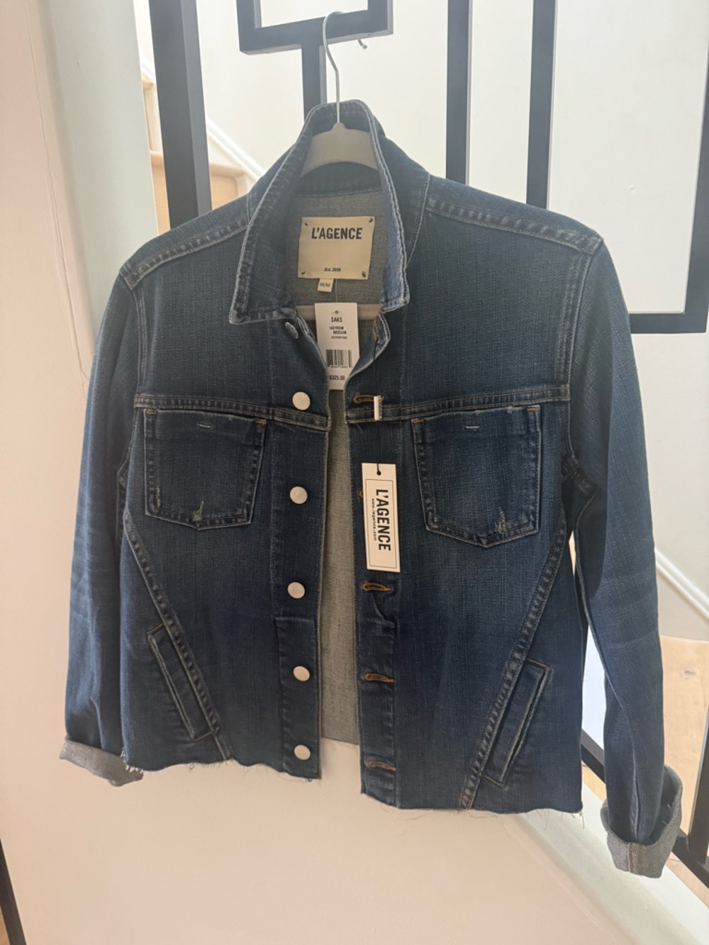 L'AGENCE Dark Blue Denim Jean Jacket